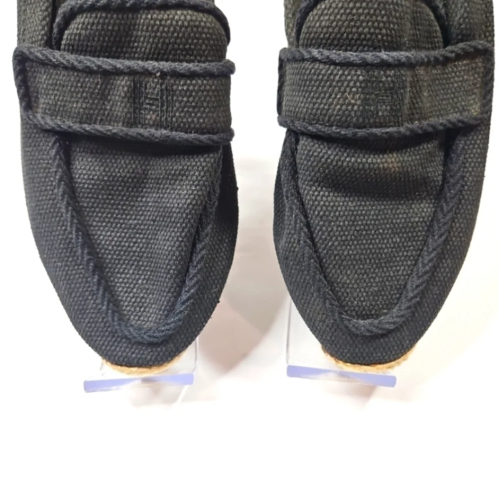 Hermes Black Espadrilles Loafers Size 36